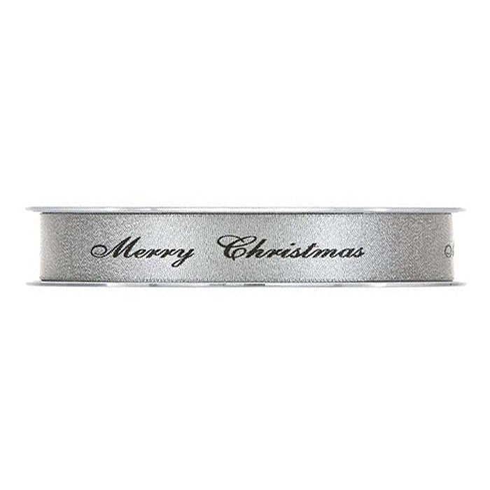 Presentband satin Merry Christmas silver - 1