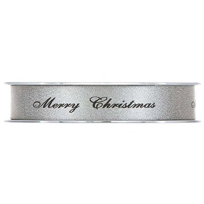 Presentband satin Merry Christmas silver - 2