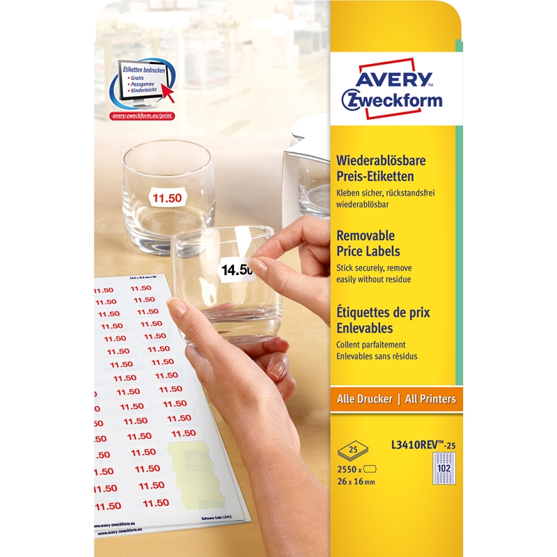 Prismärkningsetiketter avtagbara - 2