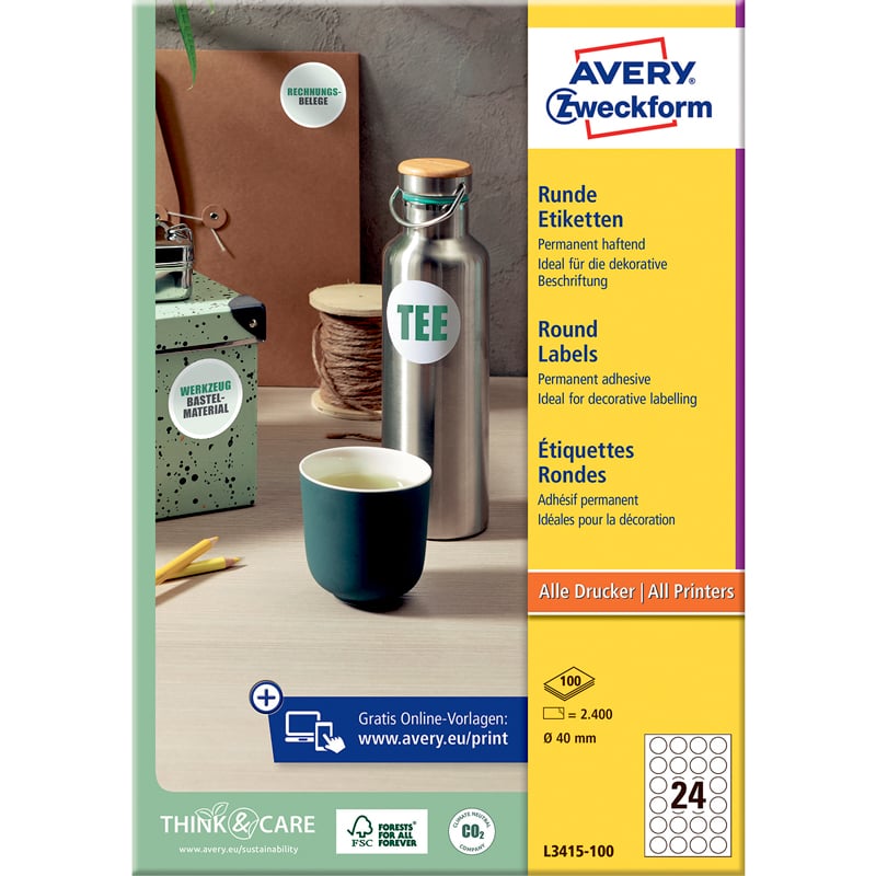 Avery runda produktetiketter - 1