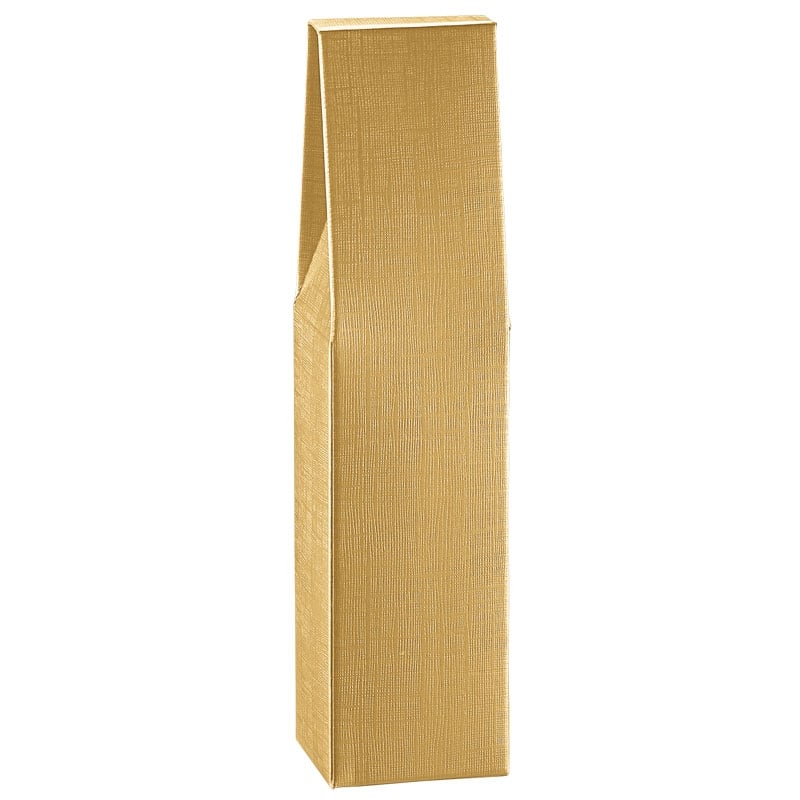 Presentkartong för flaskor linnepräglat guld - 3