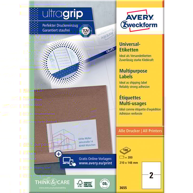 Avery etiketter Ultragrip - 1