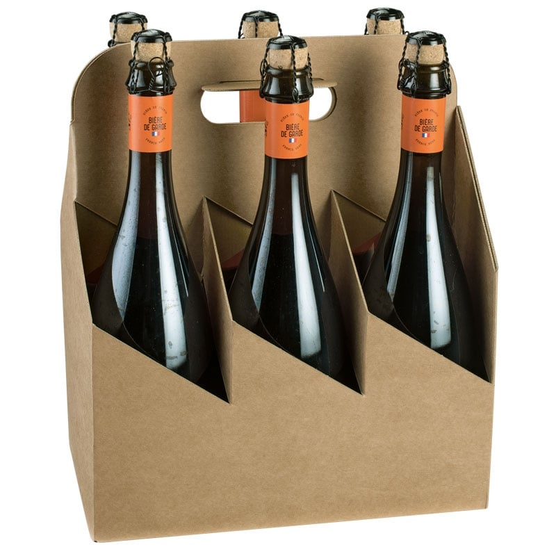 Flaskkorg kartong natur - 3