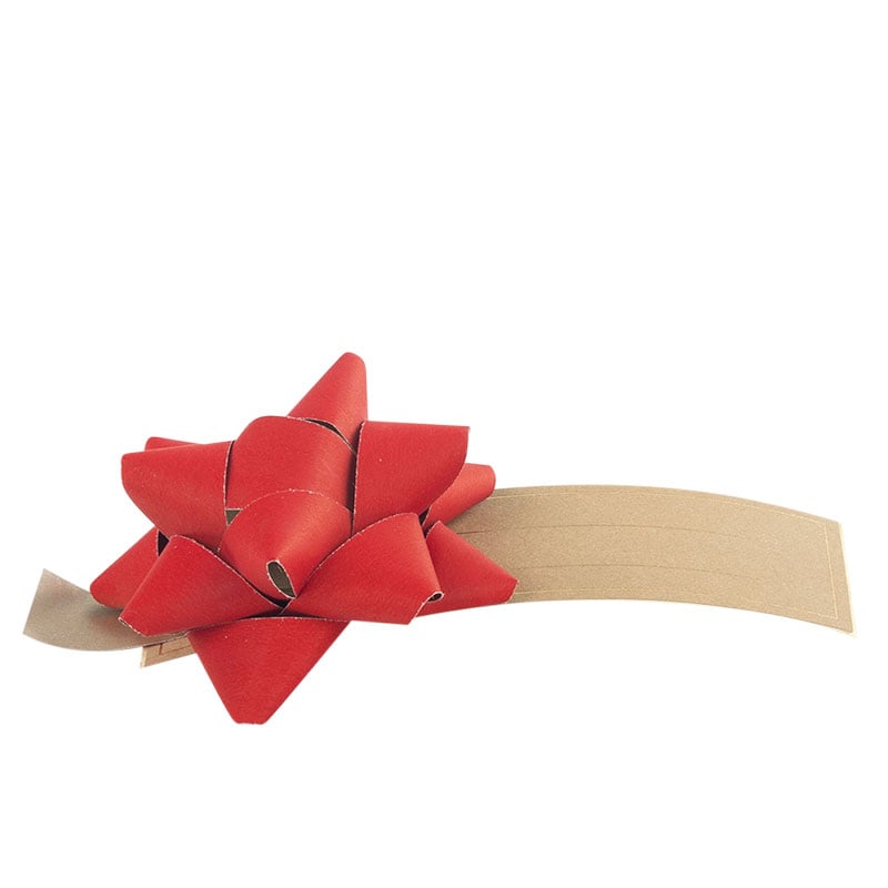 Rosett Papper Recycled etikett röd - 1