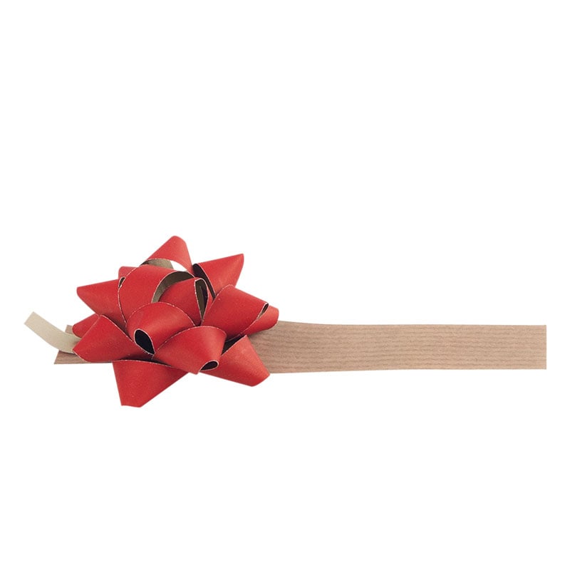 Rosett Papper Recycled påsslutare röd - 1