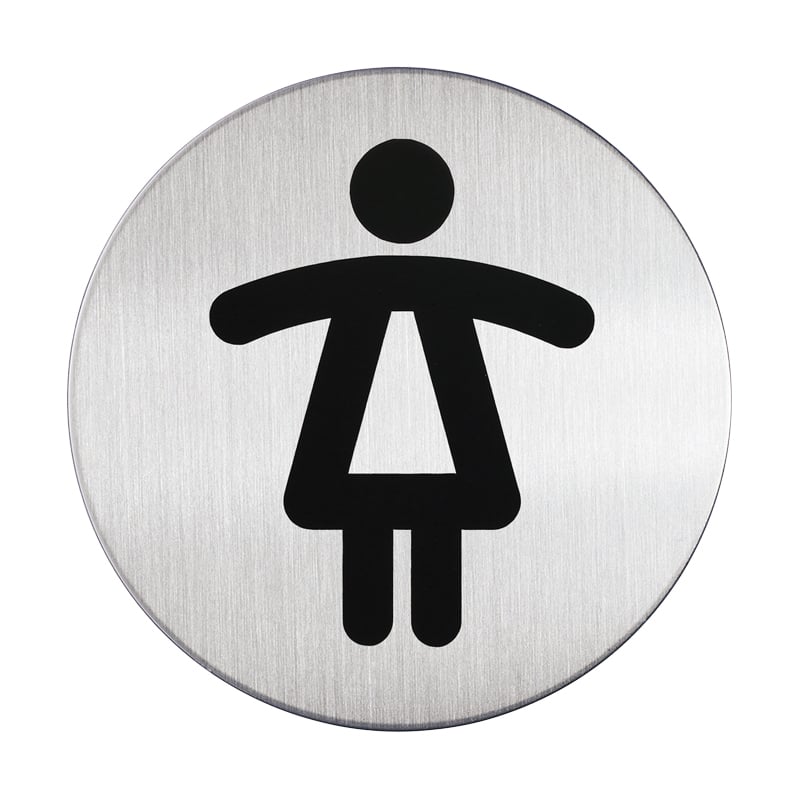 Symbolskylt Rund - WC dam - 1