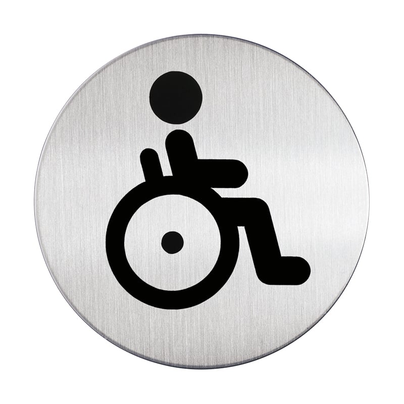 Symbolskylt Rund - WC Handikappad - 1