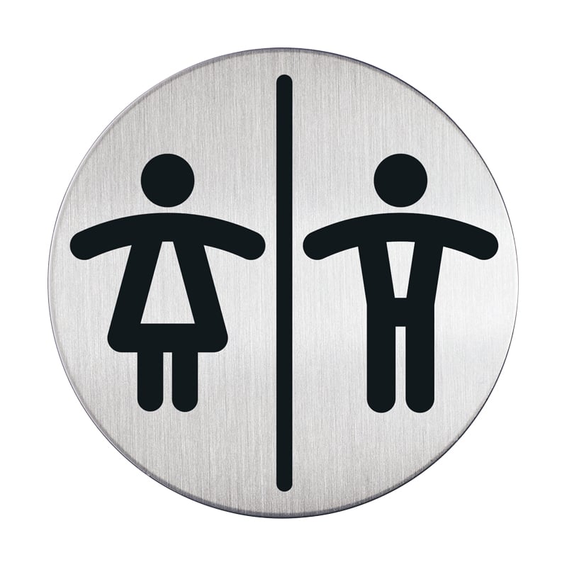 Symbolskylt Rund - WC Dam & Herr - 1