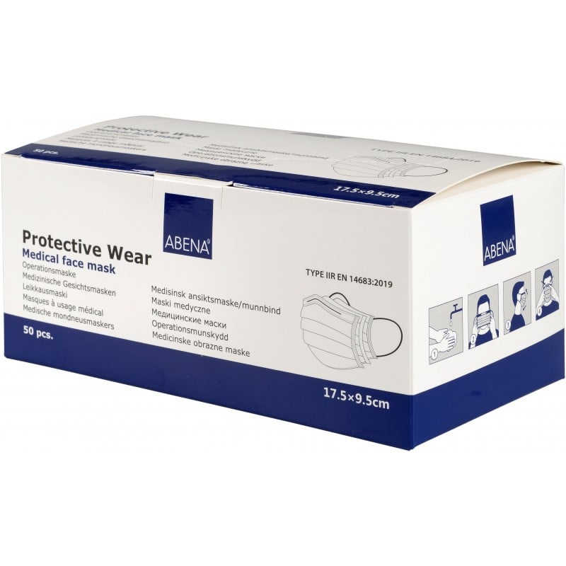 Munskydd Abena Blå 3-lager IIR - 1