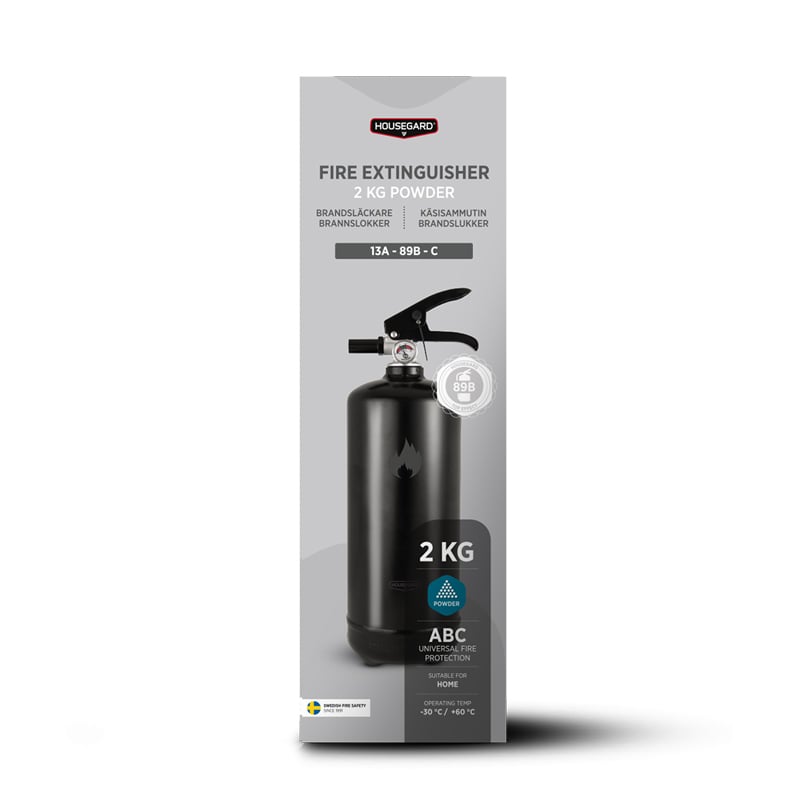 Brandsläckare Pulver Design Svart Housegard 2 kg - 2