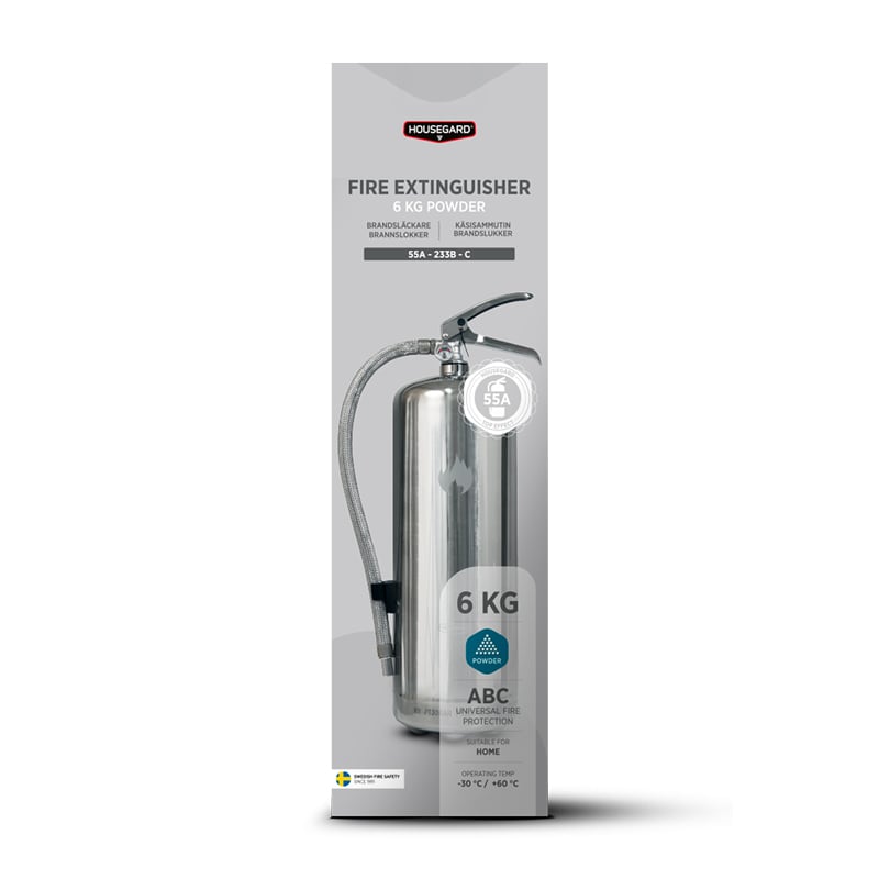 Brandsläckare Pulver Design Steel Housegard 6 kg - 2