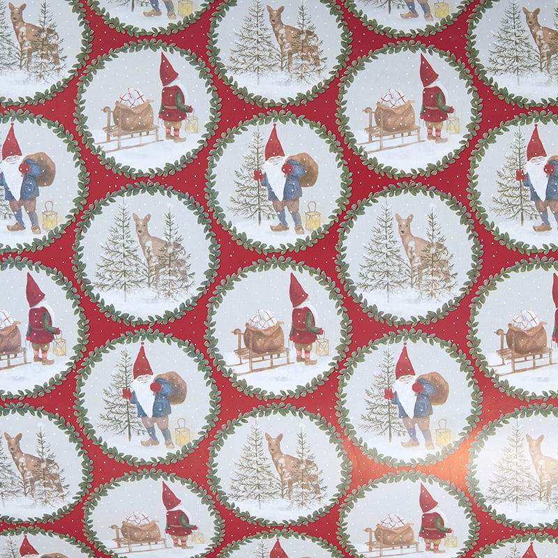 Julpapper Deer and Santa