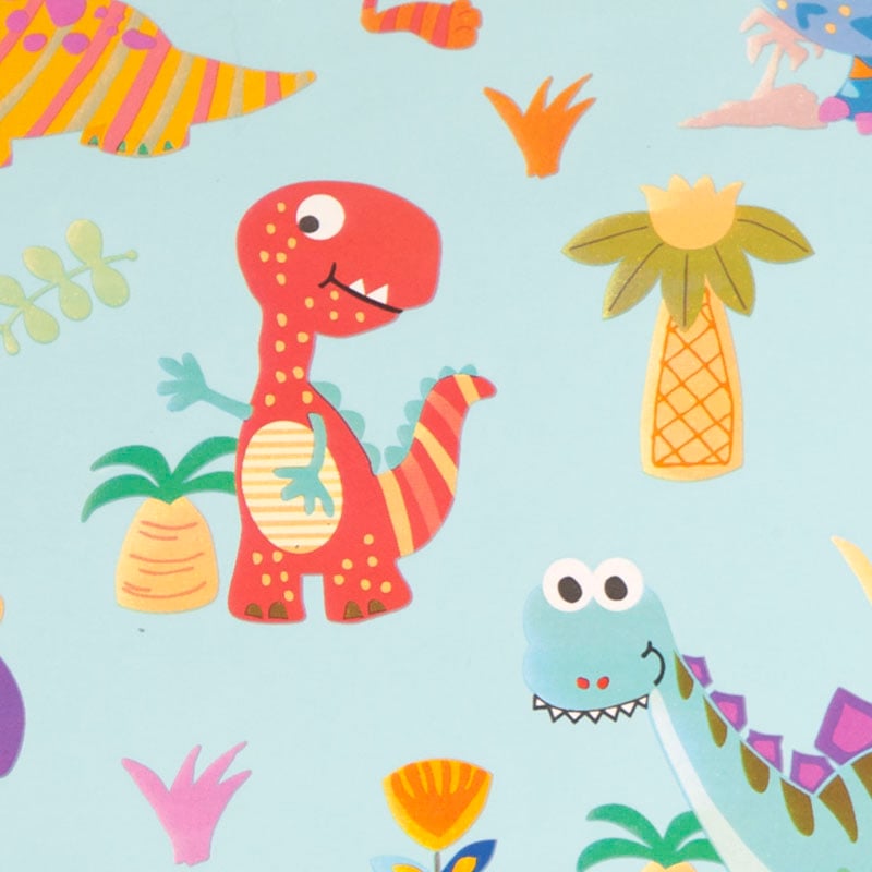 Presentpapper Dino blue