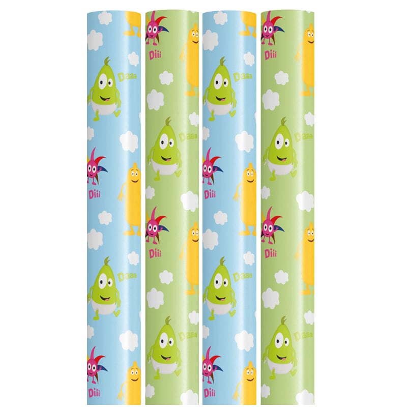 Presentpapper konsumentrullar i box. Babblarna