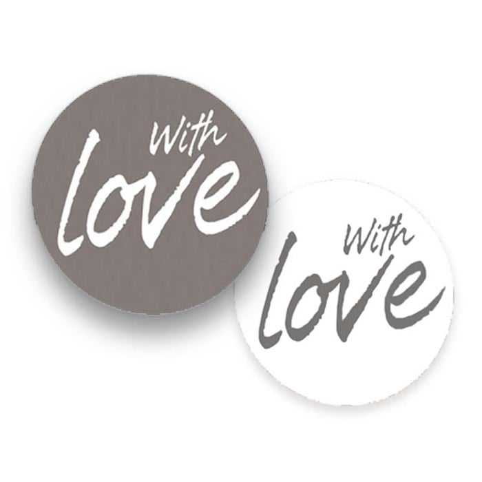 Etikett rund With love - 1