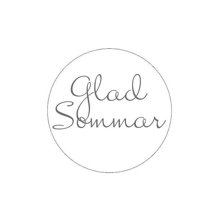Etikett rund vit/grå matt Glad Sommar - 1