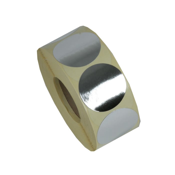 Etikett rund silver - 1