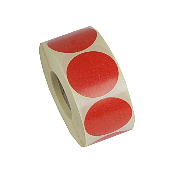 Etikett rund röd - 1