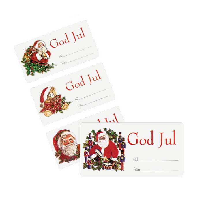 Etikett till/från fyra olika julmotiv - 1