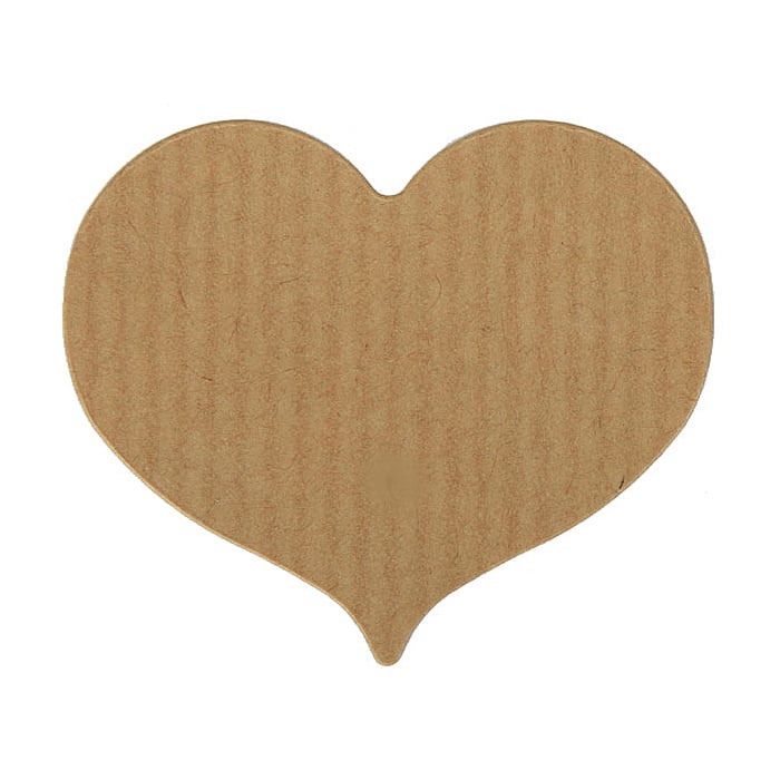 Etikett hjärta natur ribbad - 1