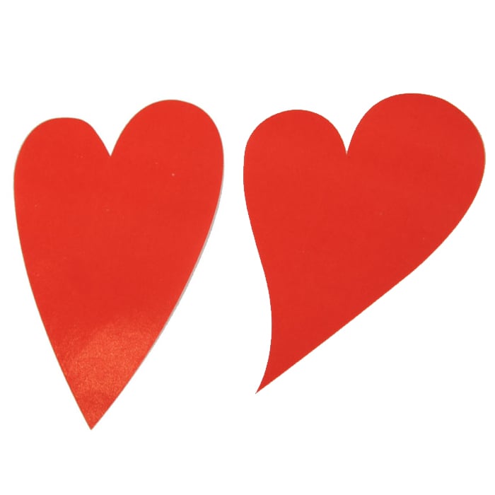 Etikett hjärta sneda röd - 1