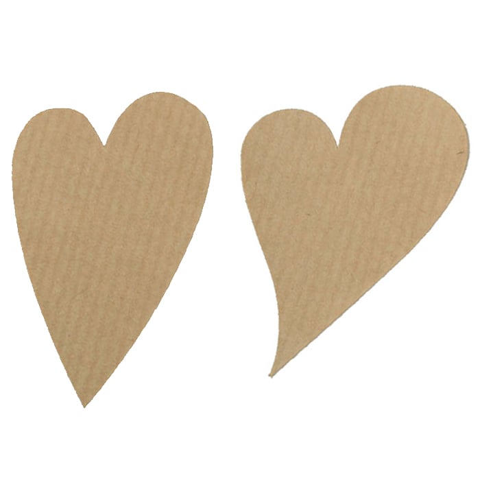 Etikett hjärta sneda natur ribbad - 2