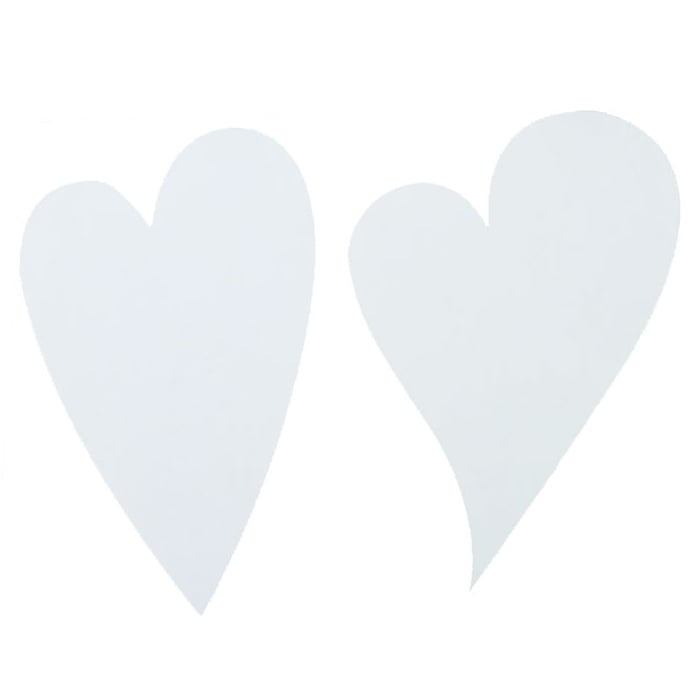 Etikett hjärta sneda vit - 1