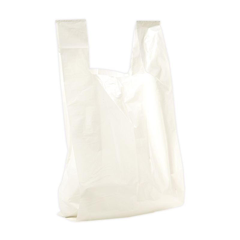 Vit återvunnen hängselbärkasse LDPE - 1