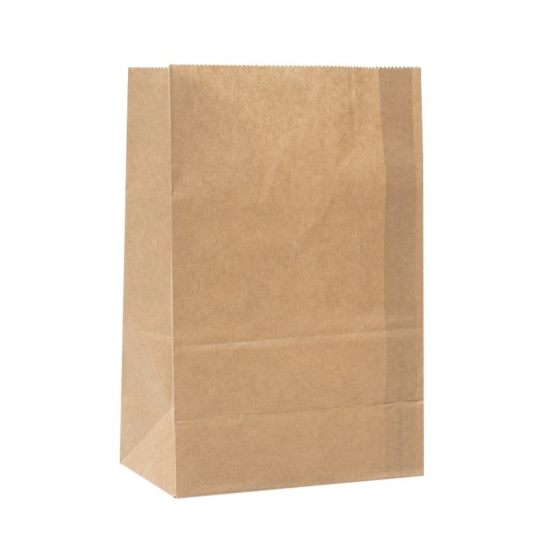 Papperspåse med fyrkantsbotten / konditoripåse - brun - 2
