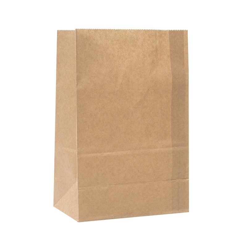 Papperspåse med fyrkantsbotten / konditoripåse - brun - 2
