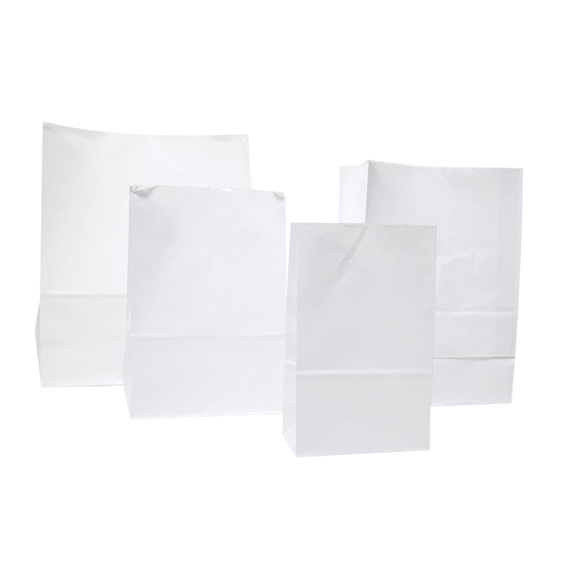 Papperspåse med fyrkantsbotten / konditoripåse - vit - 2
