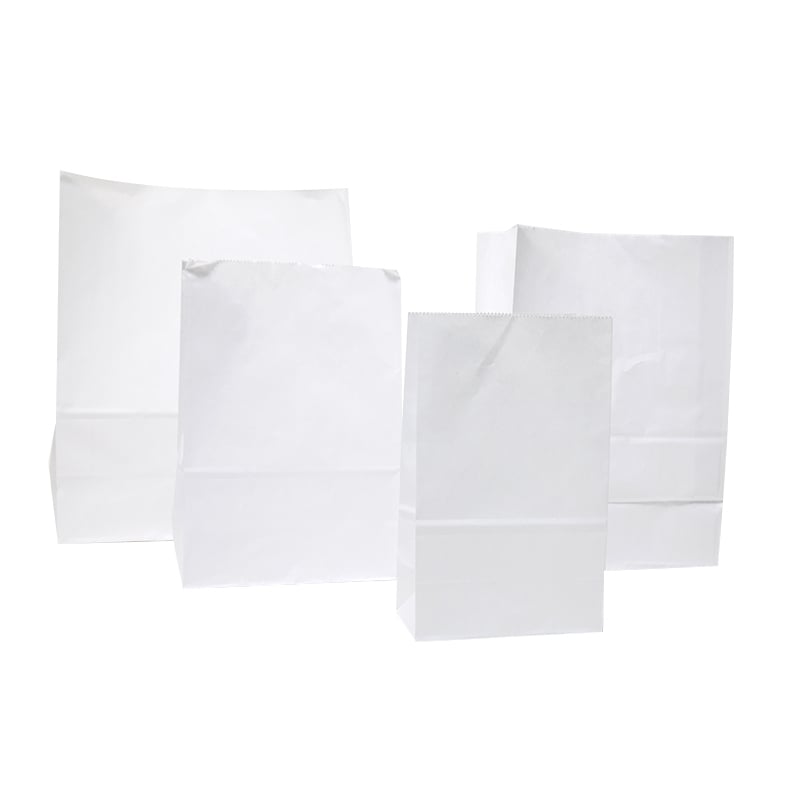 Papperspåse med fyrkantsbotten / konditoripåse - vit - 2