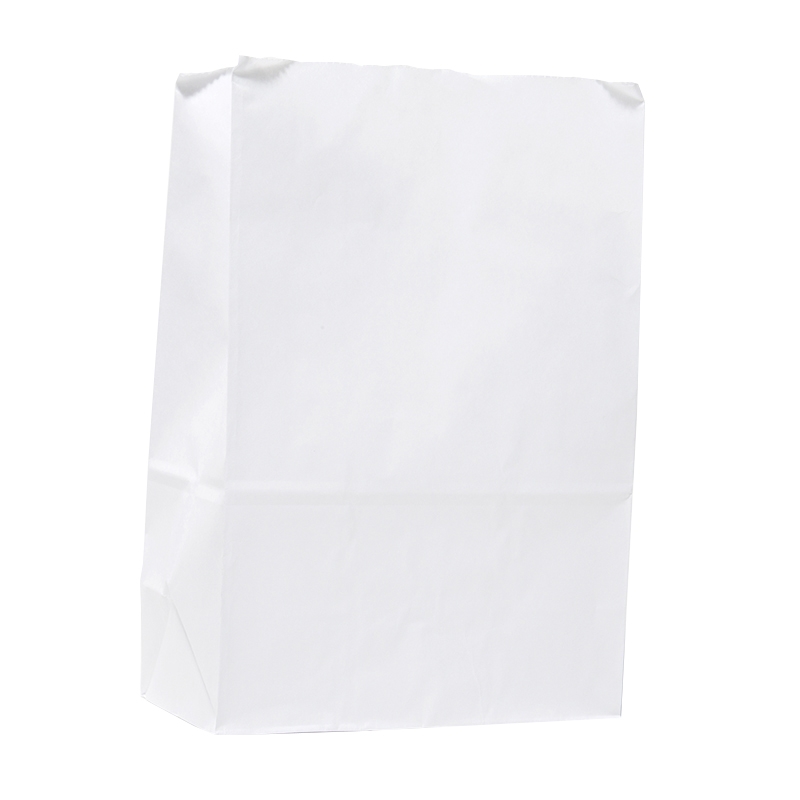 Papperspåse med fyrkantsbotten / konditoripåse - vit - 1