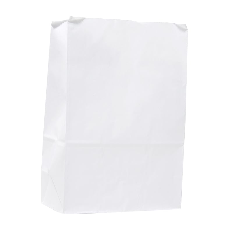 Papperspåse med fyrkantsbotten / konditoripåse - vit - 1