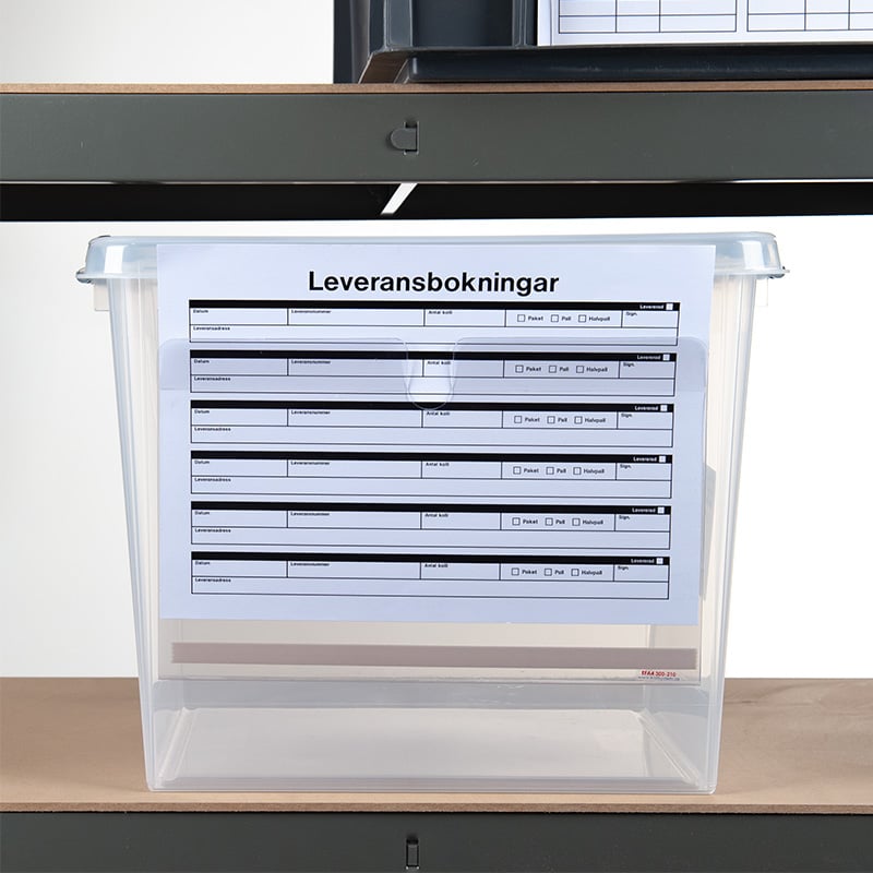 Etiketthållare i A4 och A5 format för plastbackar och lådor - 3