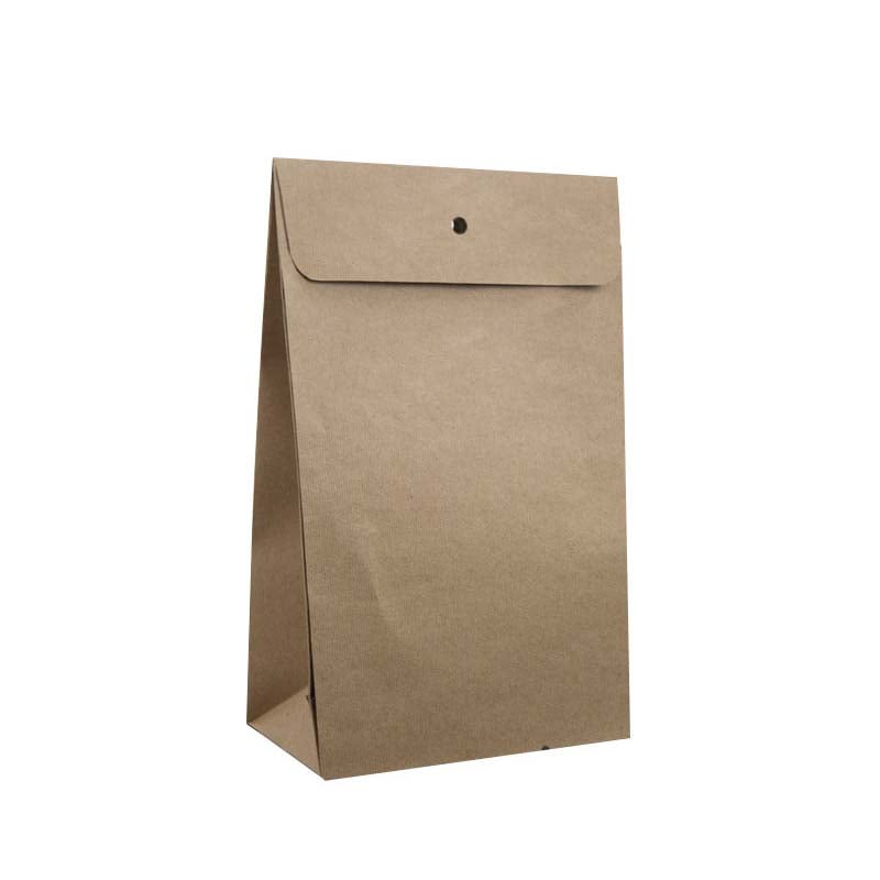 Presentpåse med tejpförslutning matt ribbad natur - 1