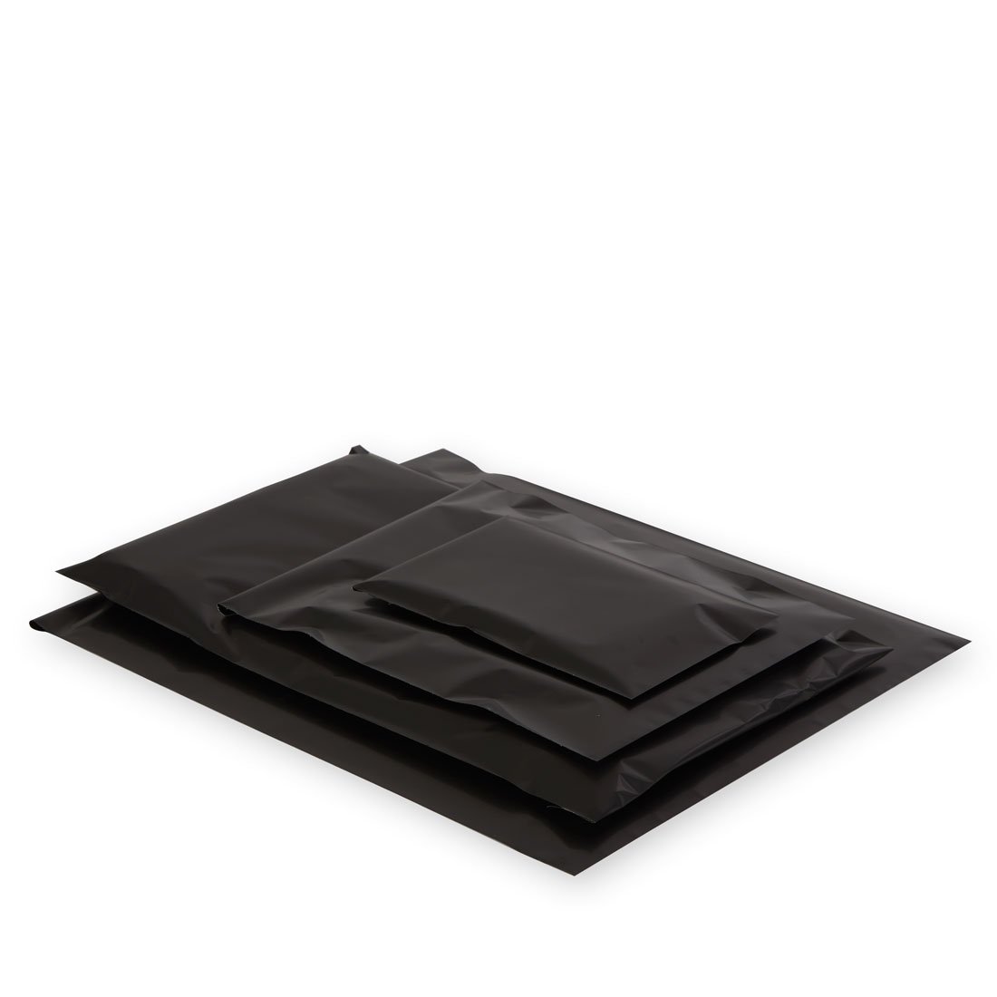 Presentpåse svart matt metallic med tejpförslutning.