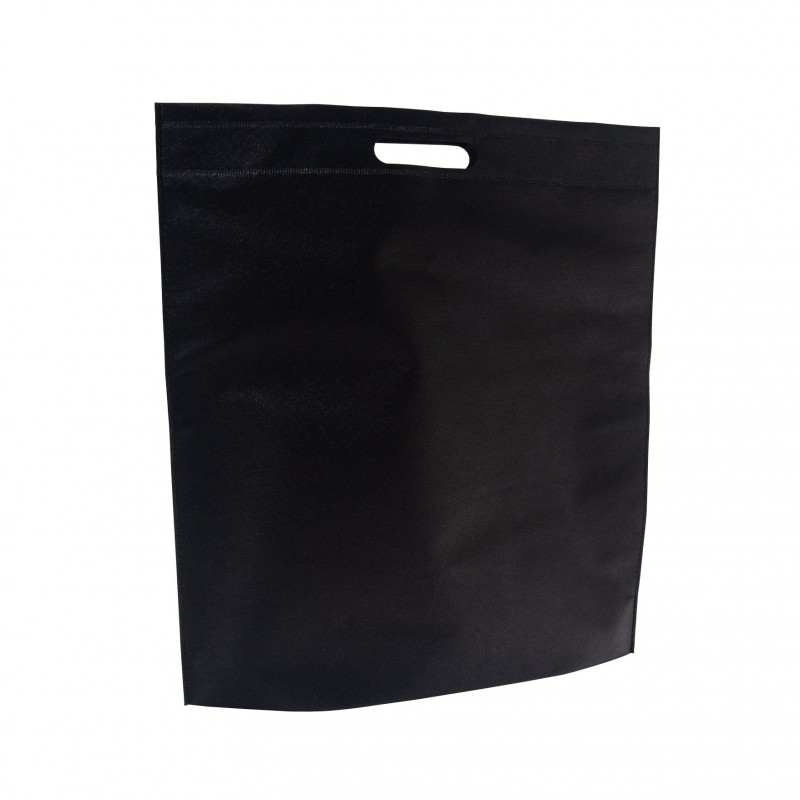 Non-woven bärkassar med stansade handtag svart - 1