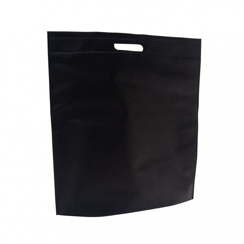 Non-woven bärkassar med stansade handtag svart - 1