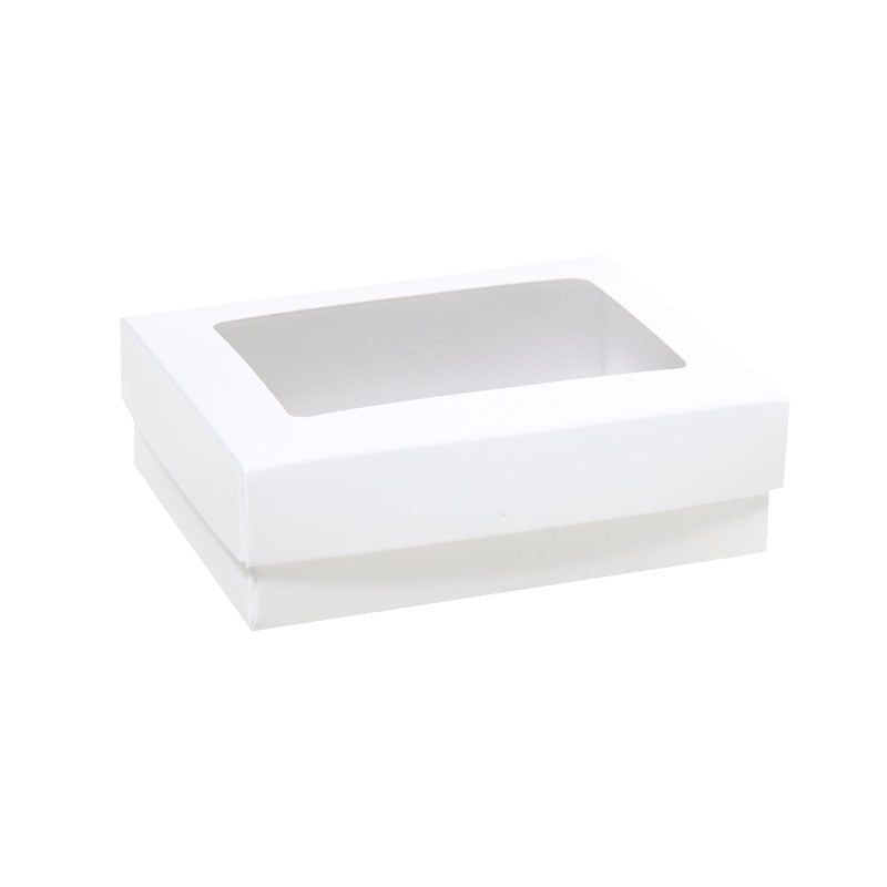 Presentkartong med fönster 2-delad vit Sober - 1