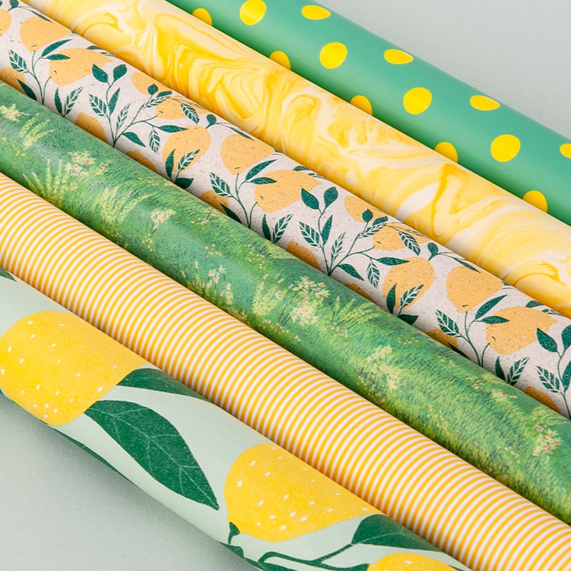 Presentpapper Yellow dots - 4