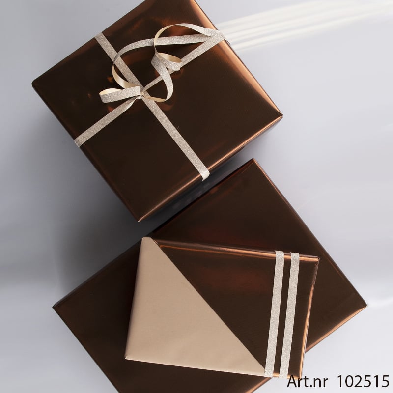Presentpapper Finrandigt koppar dubbelsidigt crème - 2