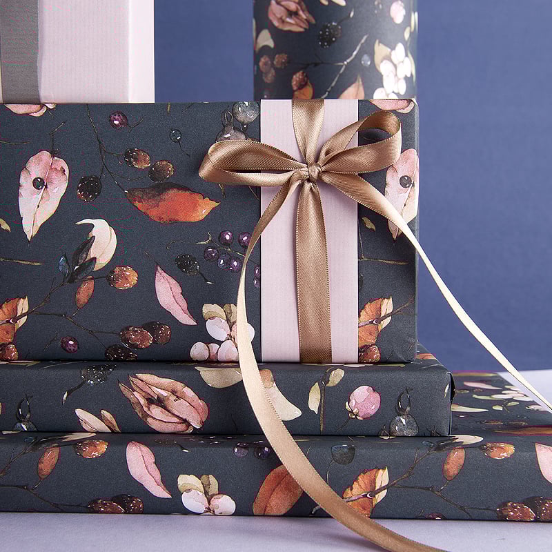 Presentband satin brun - 1