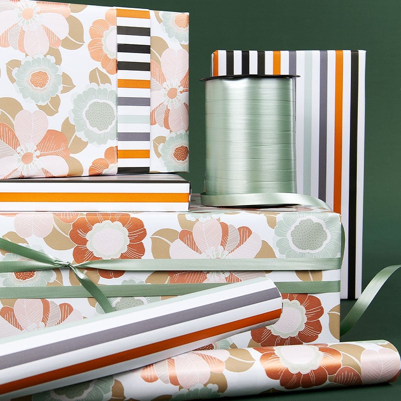 Presentpapper Autumn Stripes - 4