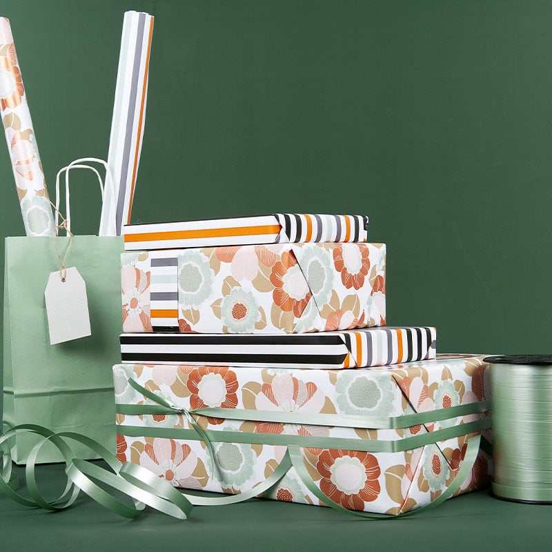 Presentpapper Autumn Stripes - 3