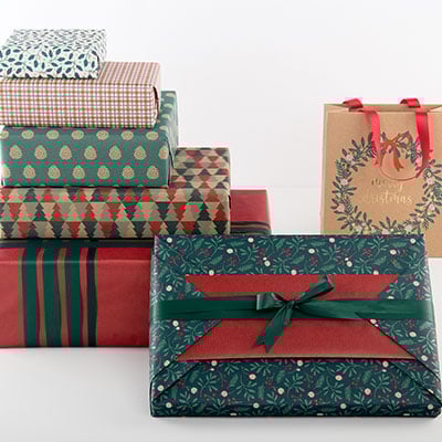 Presentpapper Mörkröd - 4