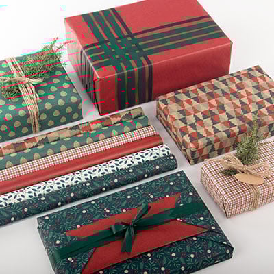 Presentpapper Mörkröd - 5