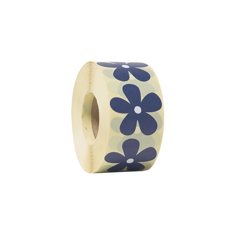 Presentetiketter blomma mörkblå - 1