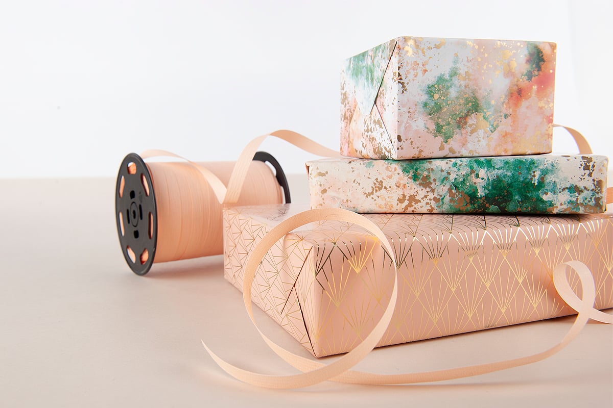 Presentpapper Coral Gold - 2