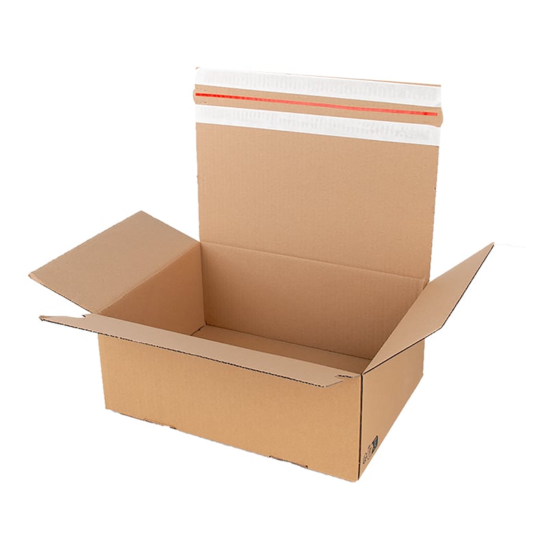 E-handelslådor Economy i brun well med tur/returremsa - 1